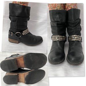 Steve Madden Coinz Harness Moto Boots